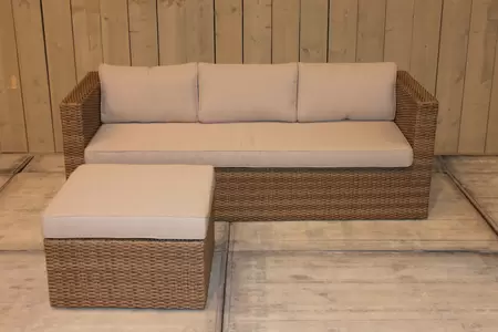 Bari Loungeset Beige Vlechtwerk