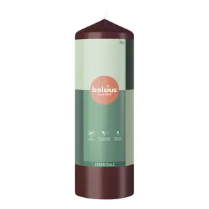 BOLSIUS Lot de 4 bougies piliers rustiques taupe – 7,9 x 8,3 cm – Qualité européenne – Cire naturelle à base de plantes respectueuse de l'environnement – Non parfumées sans fuite et sans fumée