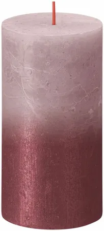 Bolsius Rustiek fading metallic stompkaars Sunset Ash Rose - 13 x Ø6,8 cm