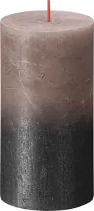 Bolsius Rustiek fading metallic stompkaars Sunset Caramel Antraciet - 13 x Ø6,8 cm