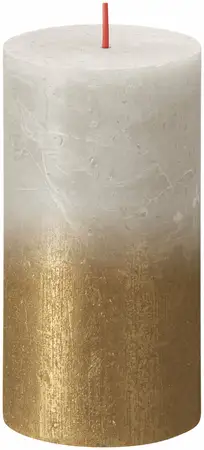 Bolsius Rustiek fading metallic stompkaars Sunset Sandy Grey - 13 x Ø6,8 cm