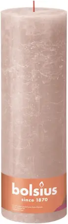 Bolsius Rustiek stompkaars Misty Pink - 30 x Ø10 cm