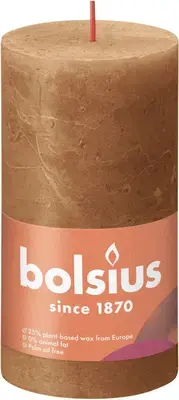 Bolsius Rustiek stompkaars Spice Brown - 13 x Ø6,8 cm