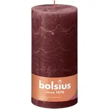 Bolsius Rustiek stompkaars Velvet Red - 20 x Ø10 cm