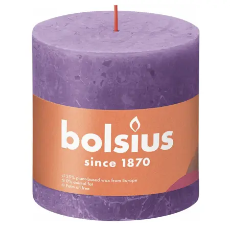 Bolsius Rustiek stompkaars Vibrant Violet - 10 x Ø10 cm