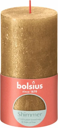 Bolsius Stompkaars Shimmer Gold - 13 x Ø6,8 cm