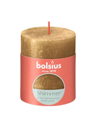 Bolsius Stompkaars Shimmer Gold - 8 x Ø6,8 cm