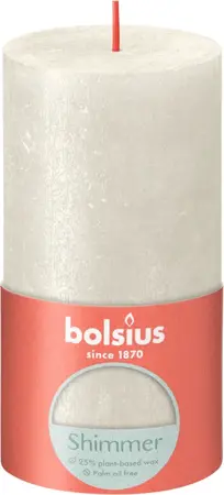Bolsius Stompkaars Shimmer Ivory - 13 x Ø6,8 cm