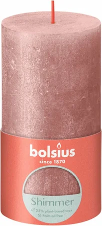 Bolsius Stompkaars Shimmer Pink - 13 x Ø6,8 cm