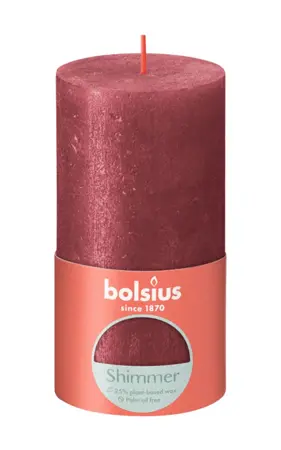Bolsius Stompkaars Shimmer Red - 13 x Ø6,8 cm