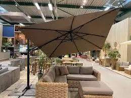 Borek Barletta vrijhangende parasol 3x3 m. taupe - afbeelding 2