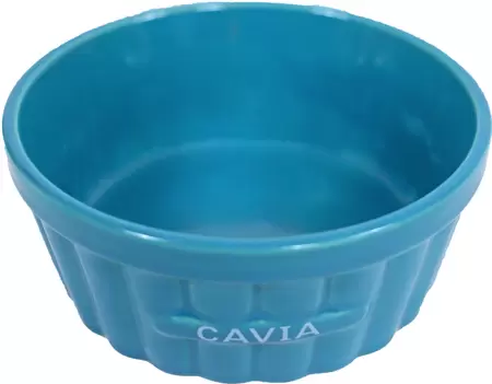 Cavia eetbak steen ribbel blauw - 12 cm