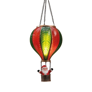 Luchtballon met kerstman LED rood/groen - 20 x 35 cm