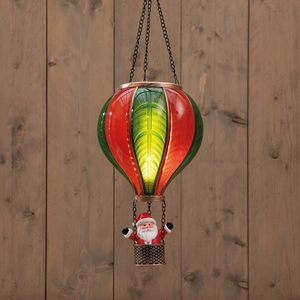 Luchtballon met kerstman LED rood/groen - 20 x 35 cm