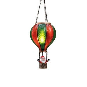 Coen Bakker Luchtballon met kerstman LED rood/groen - 14 x 25 cm