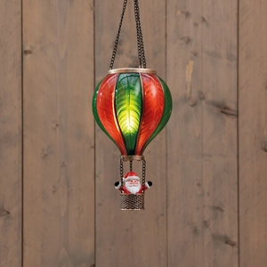 Coen Bakker Luchtballon met kerstman LED rood/groen - 14 x 25 cm