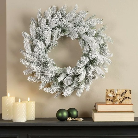 Everlands kerstkans Grandis snowy - ⌀50cm - afbeelding 3
