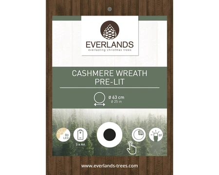 Everlands kerstkrans Cashmere LED - ⌀63cm - afbeelding 4