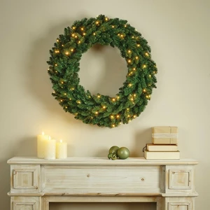 Everlands kerstkrans Everest BO LED - ⌀80cm - afbeelding 3