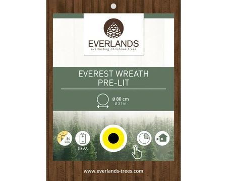 Everlands kerstkrans Everest BO LED - ⌀80cm - afbeelding 2
