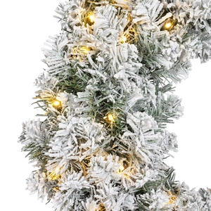 Everlands kerstkrans Imperial snowy LED - ⌀60cm - afbeelding 3