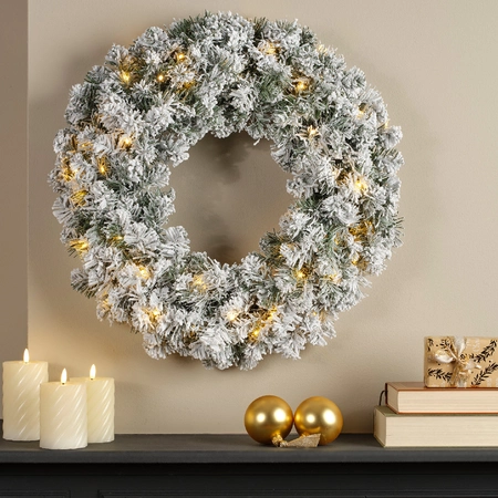 Everlands kerstkrans Imperial snowy LED - ⌀60cm - afbeelding 4
