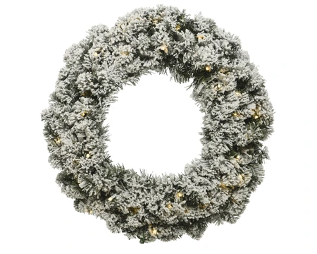 Everlands kerstkrans Imperial snowy LED - ⌀60cm - afbeelding 1