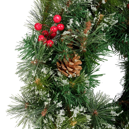 Everlands kerstkrans met bessen/dennenappels Ipswich frosted - ⌀50 cm - afbeelding 3