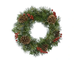 Everlands kerstkrans met bessen/dennenappels Ipswich frosted - ⌀50 cm
