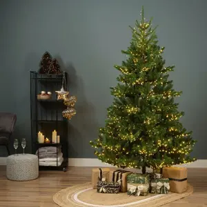 Everlands kunstkerstboom Alba fir LED 1700 lampjes - 180cm - afbeelding 5