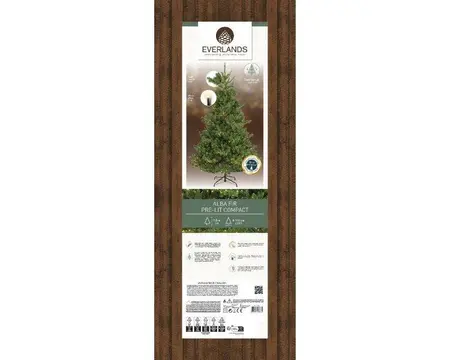 Everlands kunstkerstboom Alba fir LED 1700 lampjes - 180cm - afbeelding 2
