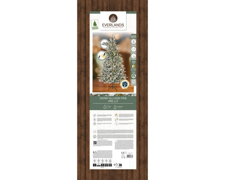 Everlands kunstkerstboom Alison pine snowy LED 320 lampjes - 180cm - afbeelding 2