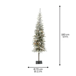Everlands kunstkerstboom Alpbach fir snowy micro LED 160 lampjes - 180cm - afbeelding 6