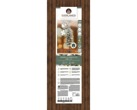 Everlands kunstkerstboom Alpbach fir snowy micro LED 220 lampjes - 210cm - afbeelding 2