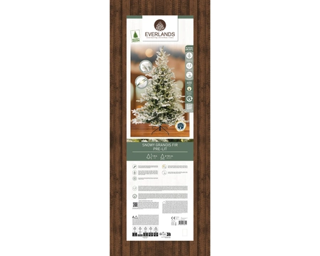 Everlands kunstkerstboom Grandis fir snowy micro LED 400 lampjes - 180cm - afbeelding 2