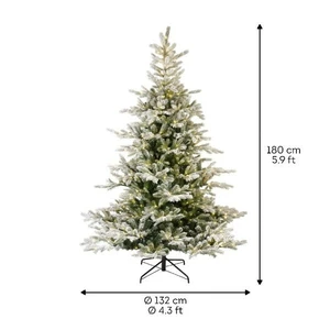 Everlands kunstkerstboom Grandis fir snowy micro LED 400 lampjes - 180cm - afbeelding 7