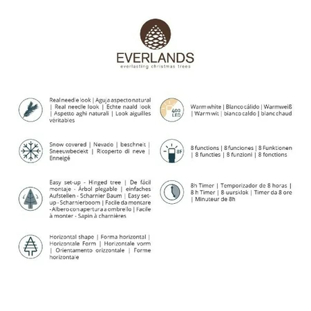 Everlands kunstkerstboom Grandis fir snowy micro LED 400 lampjes - 180cm - afbeelding 8