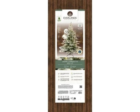 Everlands kunstkerstboom Grandis fir snowy micro LED 400 lampjes - 180cm - afbeelding 2