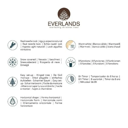 Everlands kunstkerstboom Grandis fir snowy micro LED 550 lampjes - 210cm - afbeelding 8