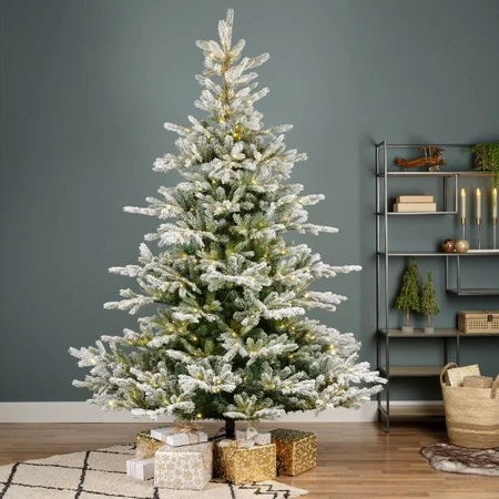 Everlands kunstkerstboom Grandis fir snowy micro LED 700 lampjes - 240cm - afbeelding 5