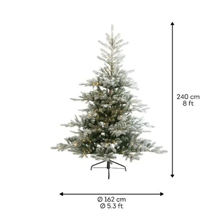 Everlands kunstkerstboom Grandis fir snowy micro LED 700 lampjes - 240cm - afbeelding 7