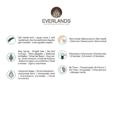 Everlands kunstkerstboom Imperial boom LED 260 lampjes - 180cm - afbeelding 7