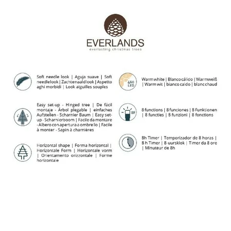 Everlands kunstkerstboom Imperial boom LED 460 lampjes - 240cm - afbeelding 7