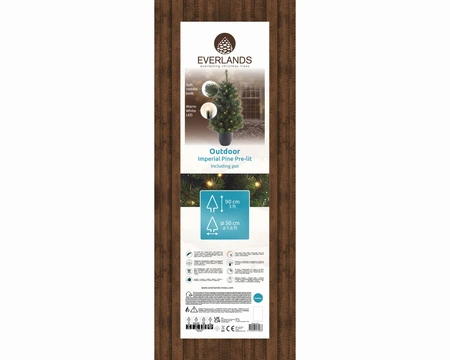 Everlands kunstkerstboom Imperial potted tree LED 50 lampjes - 90cm - afbeelding 4