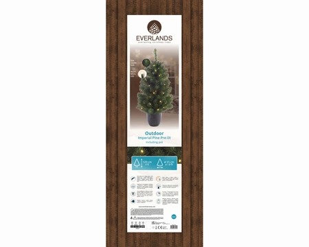 Everlands kunstkerstboom Imperial potted tree LED 80 lampjes - 120cm - afbeelding 4