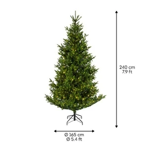 Everlands kunstkerstboom Nordmann fir micro LED 1200 lampjes - 240cm - afbeelding 6