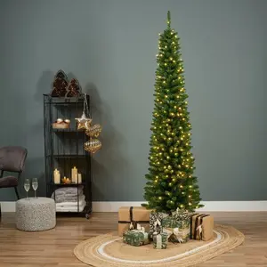 Everlands kunstkerstboom Pencil Pine LED 380 lampjes - 240cm - afbeelding 5