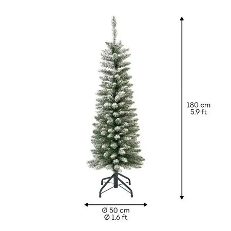 Everlands kunstkerstboom Pencil pine snowy - 180cm - afbeelding 6