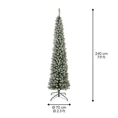 Everlands kunstkerstboom Pencil pine snowy - 240cm - afbeelding 6