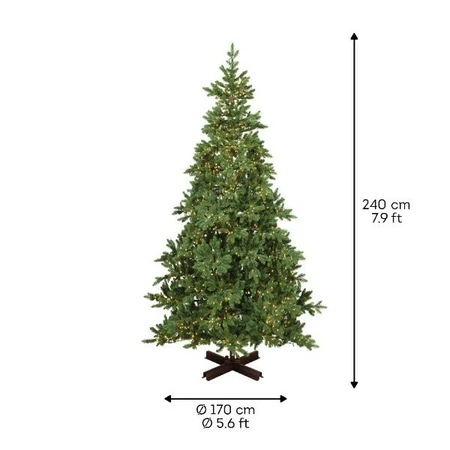 Everlands kunstkerstboom Rossland fir LED 3800 lampjes - 240cm - afbeelding 6